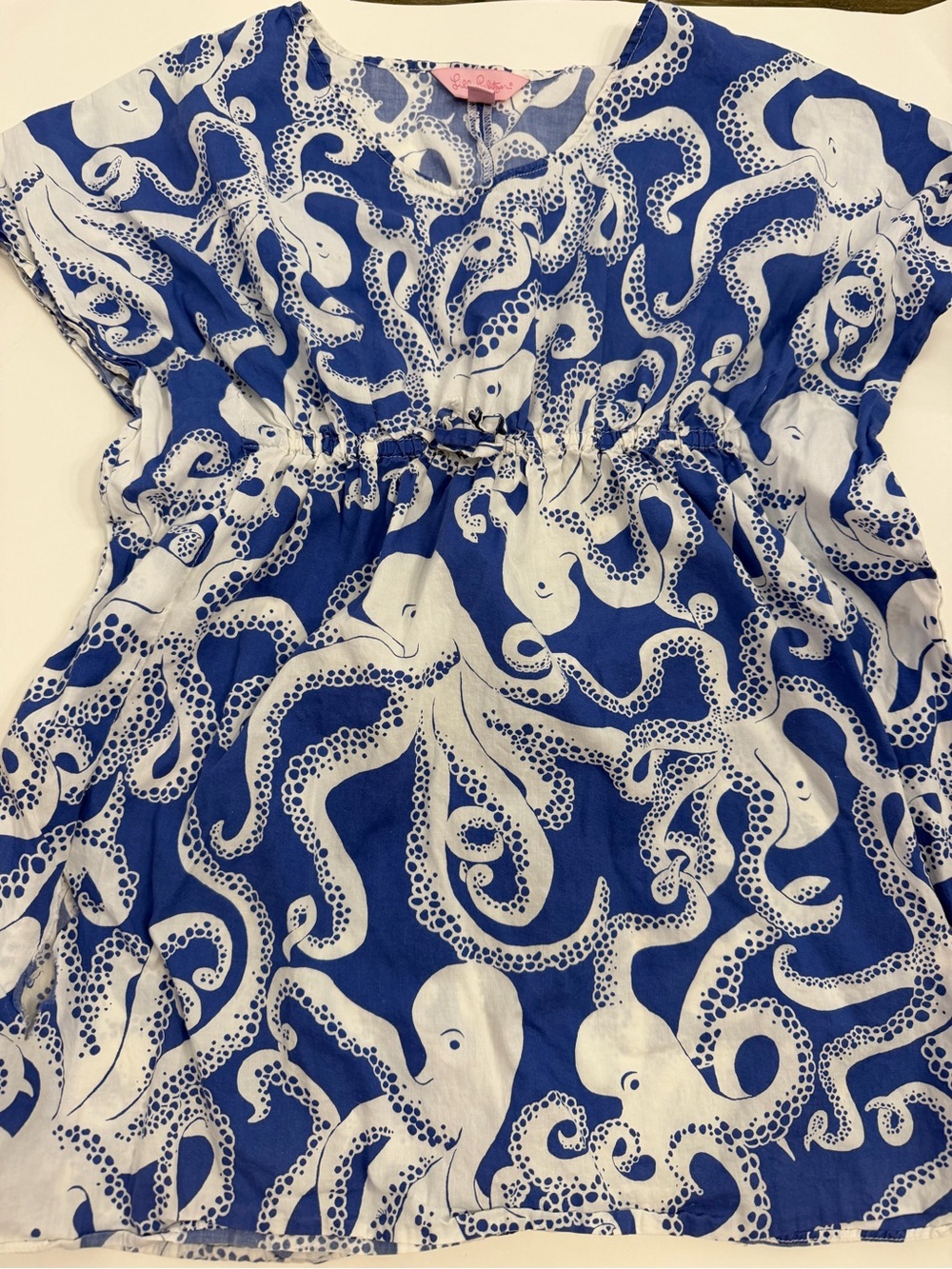 Lilly Pulitzer Girls Blue and White Octopus Swim Coverup size 8/10